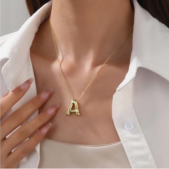 Gold Initial Pendant Necklace - Picture 2 of 2